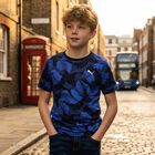 Boys Navy Blue & Blue Logo T-Shirt, 1, hi-res