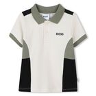 Younger Boys Ivory Logo Polo Shirt, 1, hi-res