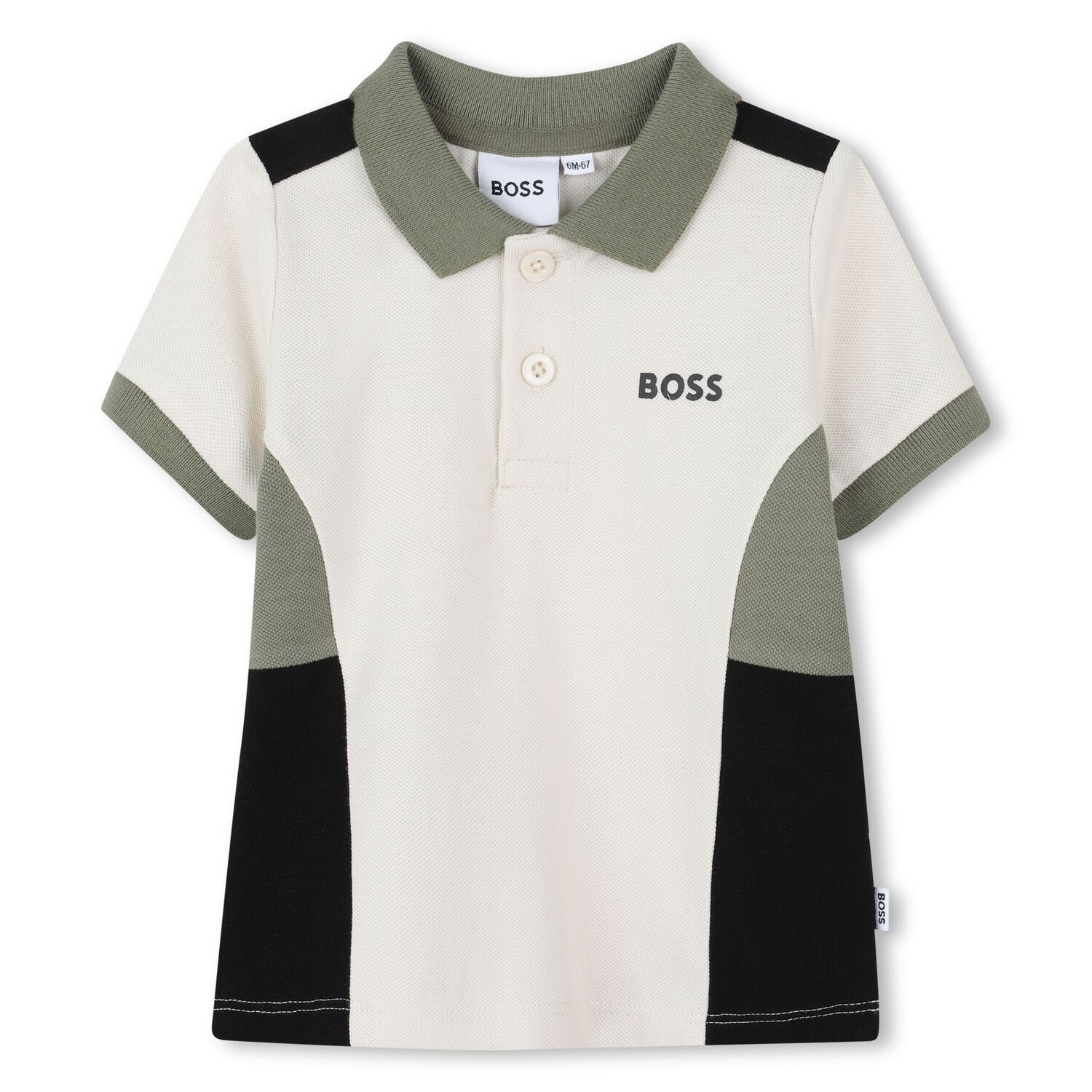 Younger Boys Ivory Logo Polo Shirt, 1, hi-res