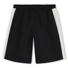Boys Black Logo Shorts, 1, hi-res
