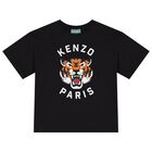 Black Lucky Tiger Logo T-Shirt, 1, hi-res