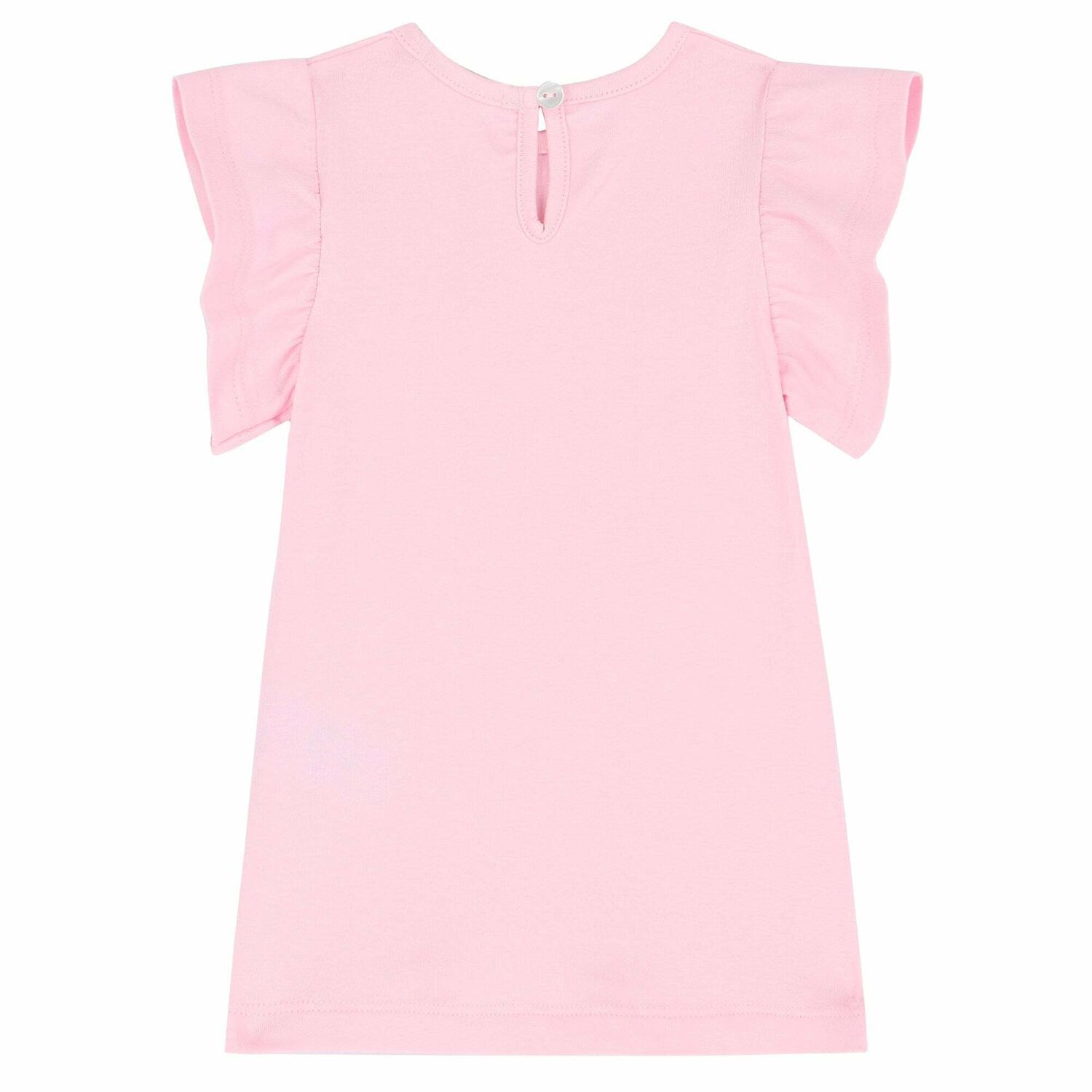 Younger Girls Pink Flower Dress, 1, hi-res