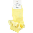 Girls Yellow Logo Socks, 1, hi-res