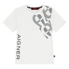 Younger Boys White Logo T-Shirt, 1, hi-res
