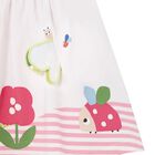 Baby Girls White & Pink Floral Dress, 1, hi-res