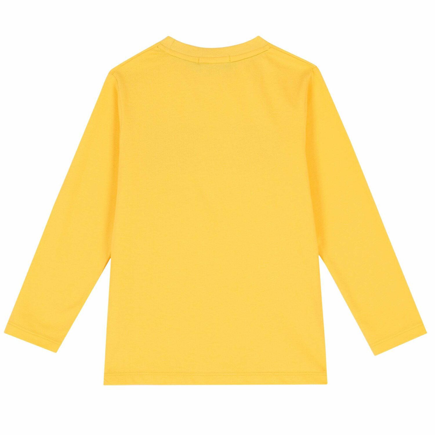 Boys Yellow Logo Long Sleeve Top, 2, hi-res