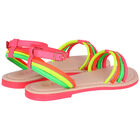 Girls Neon Pink, Yellow & Orange Sandals, 1, hi-res