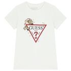 Girls White Logo T-Shirt, 1, hi-res