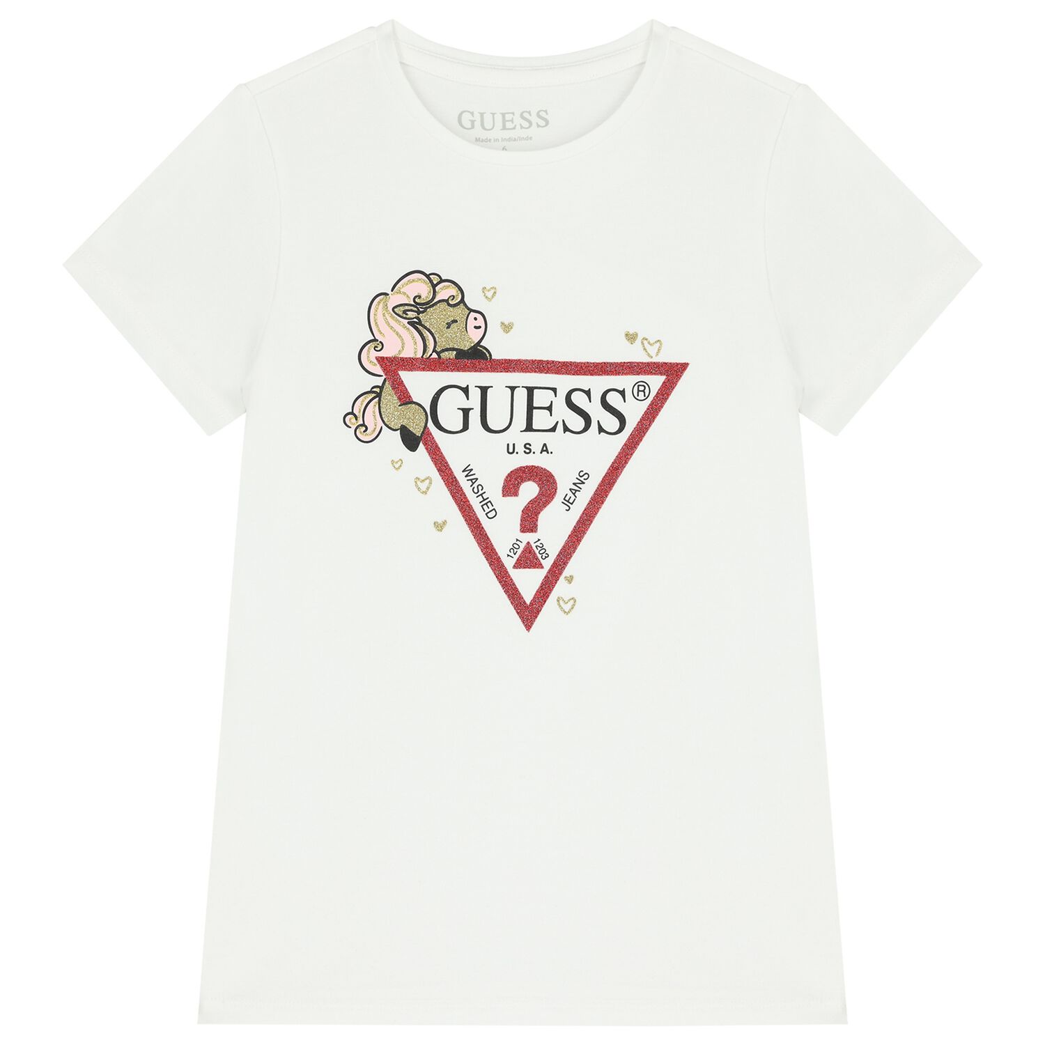 Girls White Logo T-Shirt, 1, hi-res