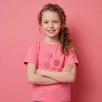 Younger Girls Pink Cherry T-Shirt