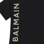 Girls Black Logo Dress, 1, hi-res