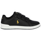 Boys Black Logo Trainers, 1, hi-res