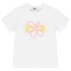 Younger Girls White & Pink Logo Shorts Set, 1, hi-res