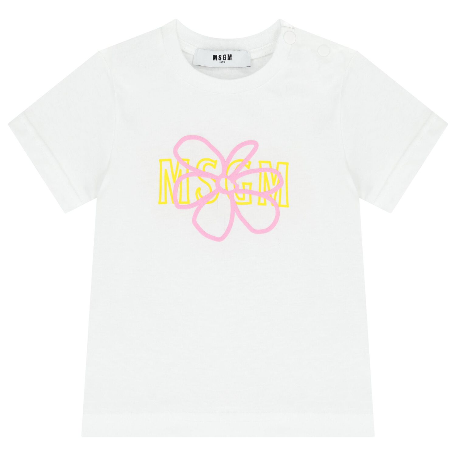 Younger Girls White & Pink Logo Shorts Set, 1, hi-res