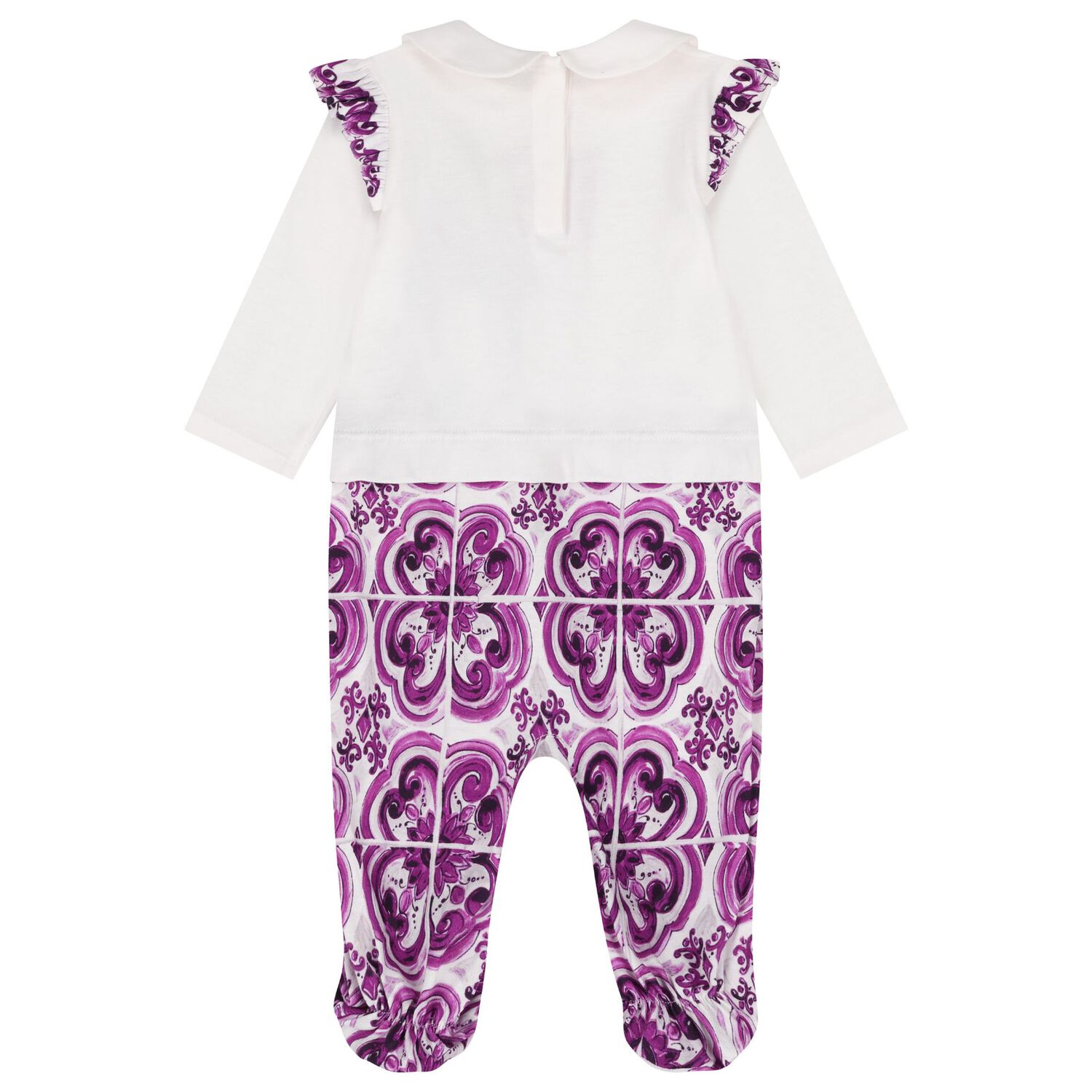 Baby Girls White & Purple Majolica Babygrow Gift Set, 1, hi-res