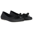Girls Black Bow Logo Jelly Shoes, 1, hi-res