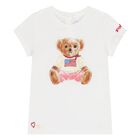 Baby Girls Ivory Polo Bear T-Shirt, 1, hi-res