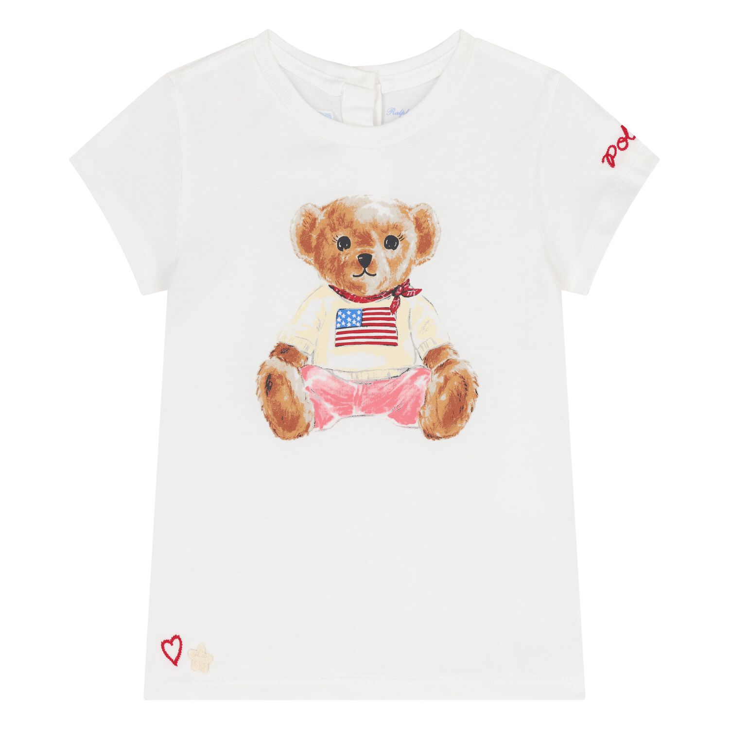 Baby Girls Ivory Polo Bear T-Shirt, 1, hi-res