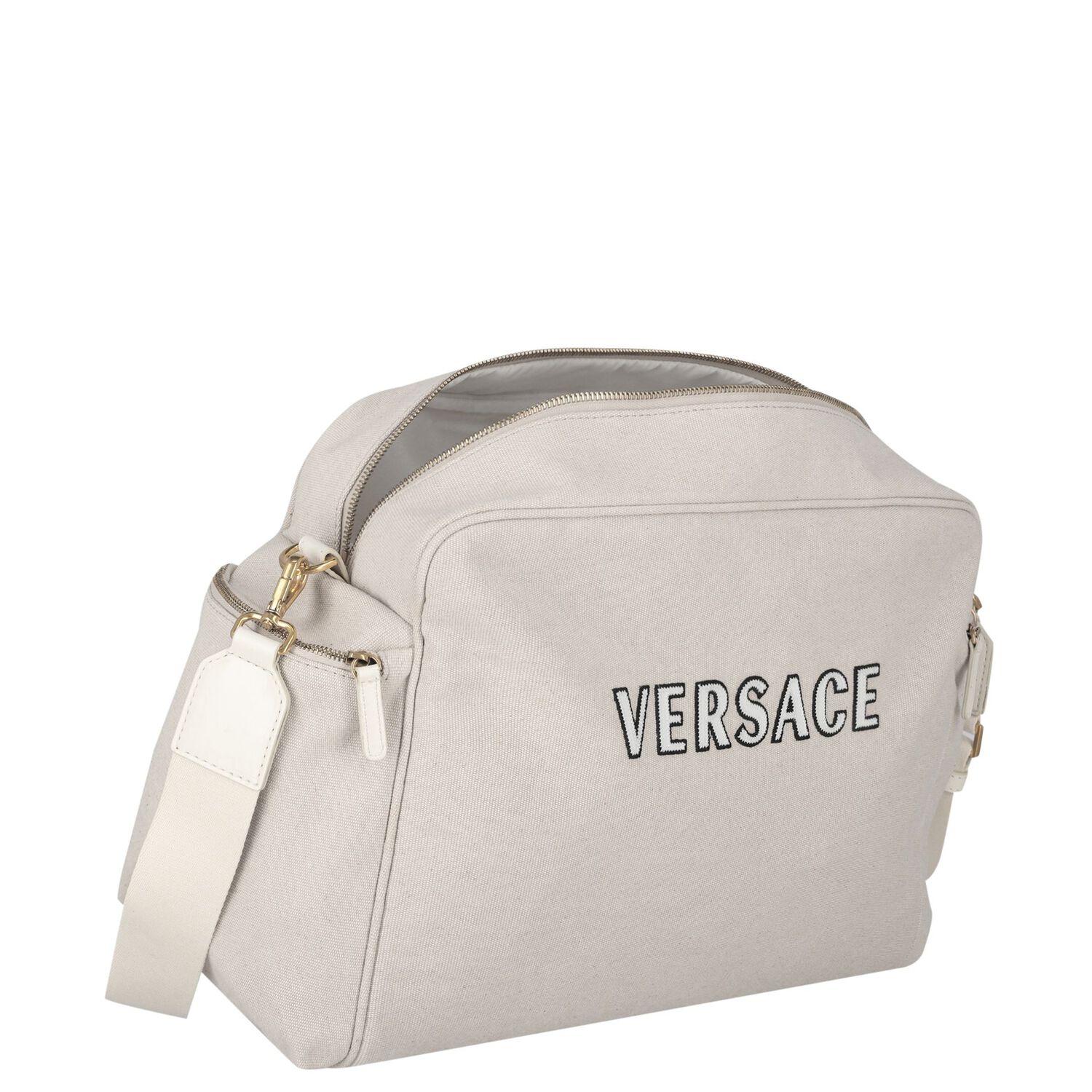 Beige Logo Canvas Changing Bag, 1, hi-res