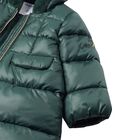 Younger Girls Green Puffer Coat, 1, hi-res