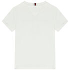 Boys White Logo T-Shirt, 3, hi-res