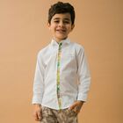 Boys White Logo Shirt, 1, hi-res