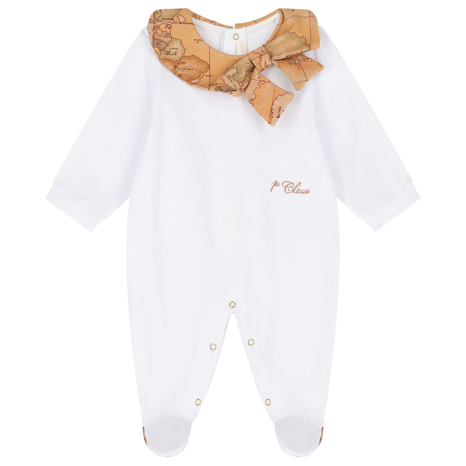 White & Beige Geo Map Babygrow Gift Set, 1, hi-res