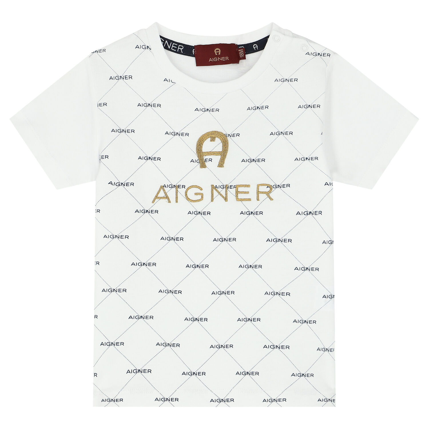 Younger Boys White Logo T-Shirt, 2, hi-res