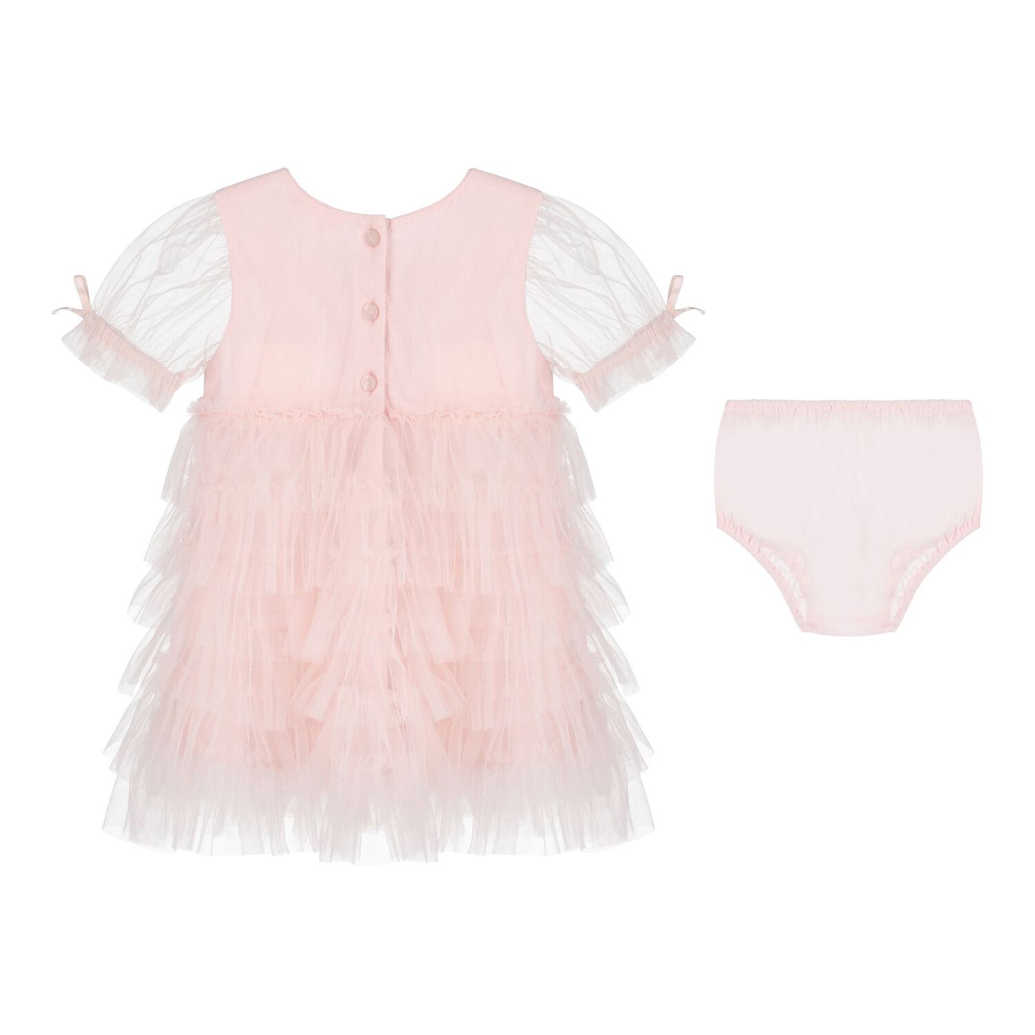Baby Girls Pink Tulle Dress Set, 1, hi-res