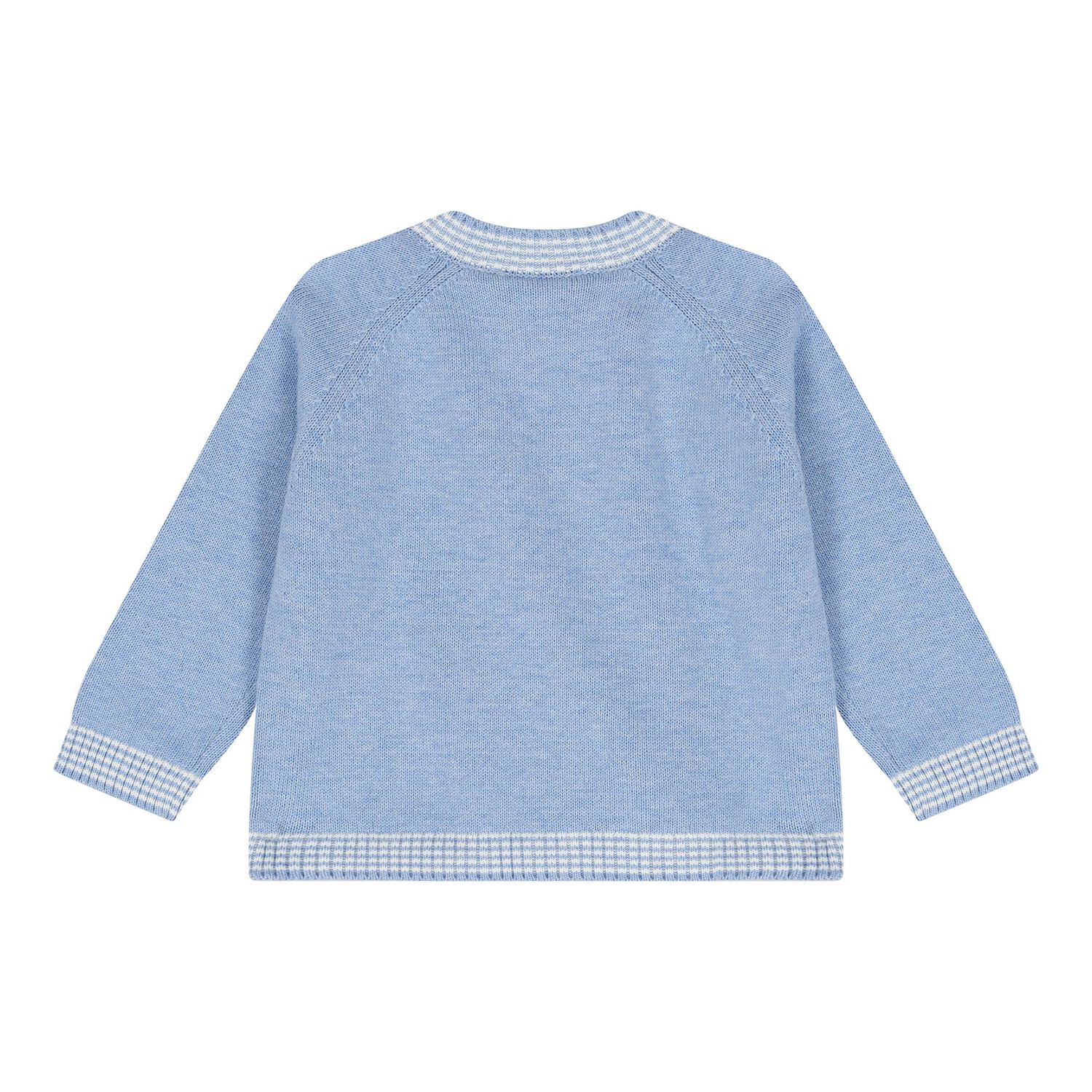 Baby Boys Blue Teddy Bear Knitted Trousers Set, 2, hi-res