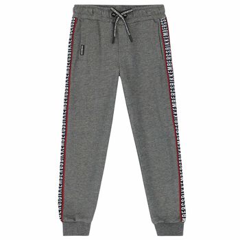 Boys Grey Logo Joggers