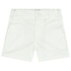 Baby Boys White & Blue Logo Shorts Set, 1, hi-res