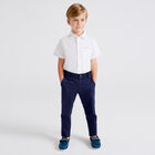 Boys Navy Chino Trousers, 1, hi-res