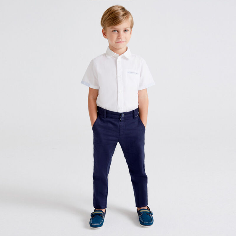 Boys Navy Chino Trousers, 1, hi-res image number null