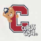 Baby Boys Ivory Teddy Bear Long Sleeve Top, 1, hi-res