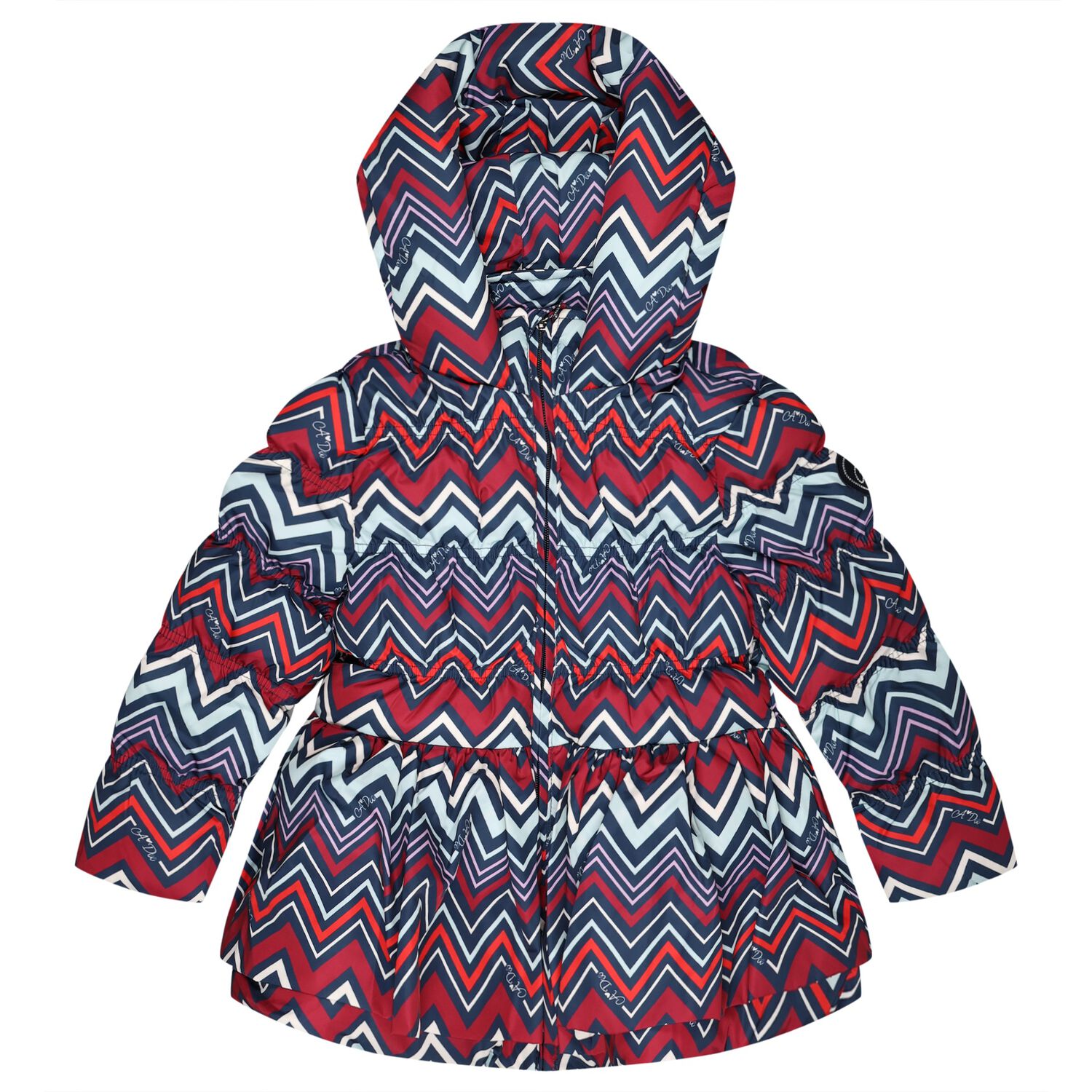 Girls Multi-Colored Zig Zag Padded Coat, 1, hi-res