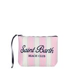 Girls Ivory & Pink Striped Aline Logo Pouch ( 15cm ), 1, hi-res
