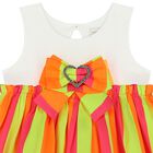 Girls Yellow & Pink Striped Dress, 1, hi-res