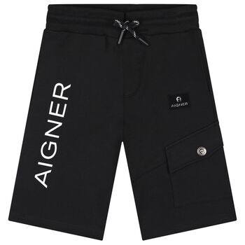 Boys Black Logo Shorts