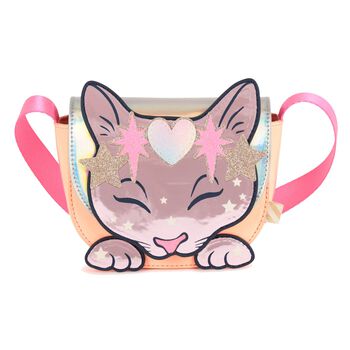 Girls Pink & Orange Cat Bag 
