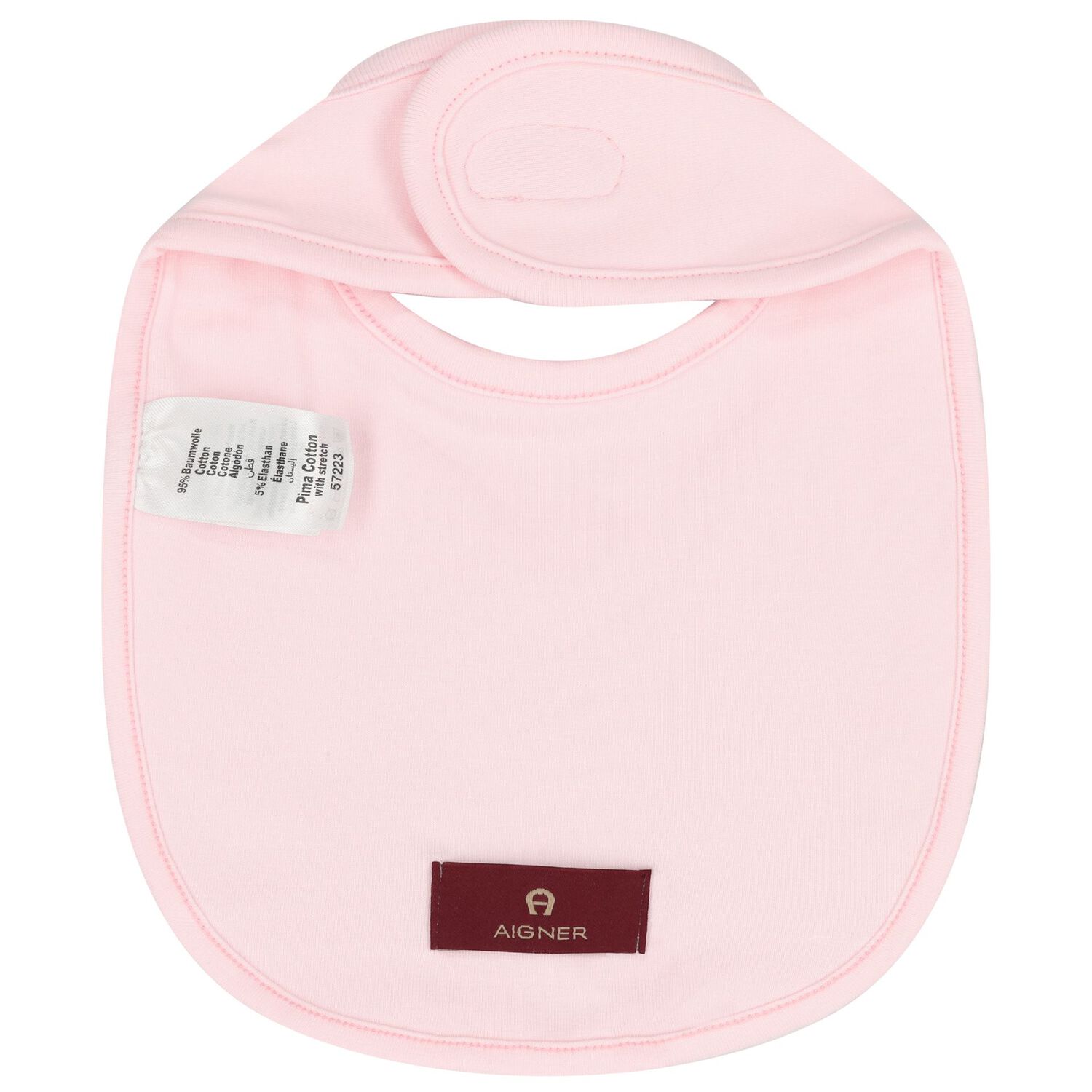 Baby Girls Pink & Gold Logo Bib, 2, hi-res