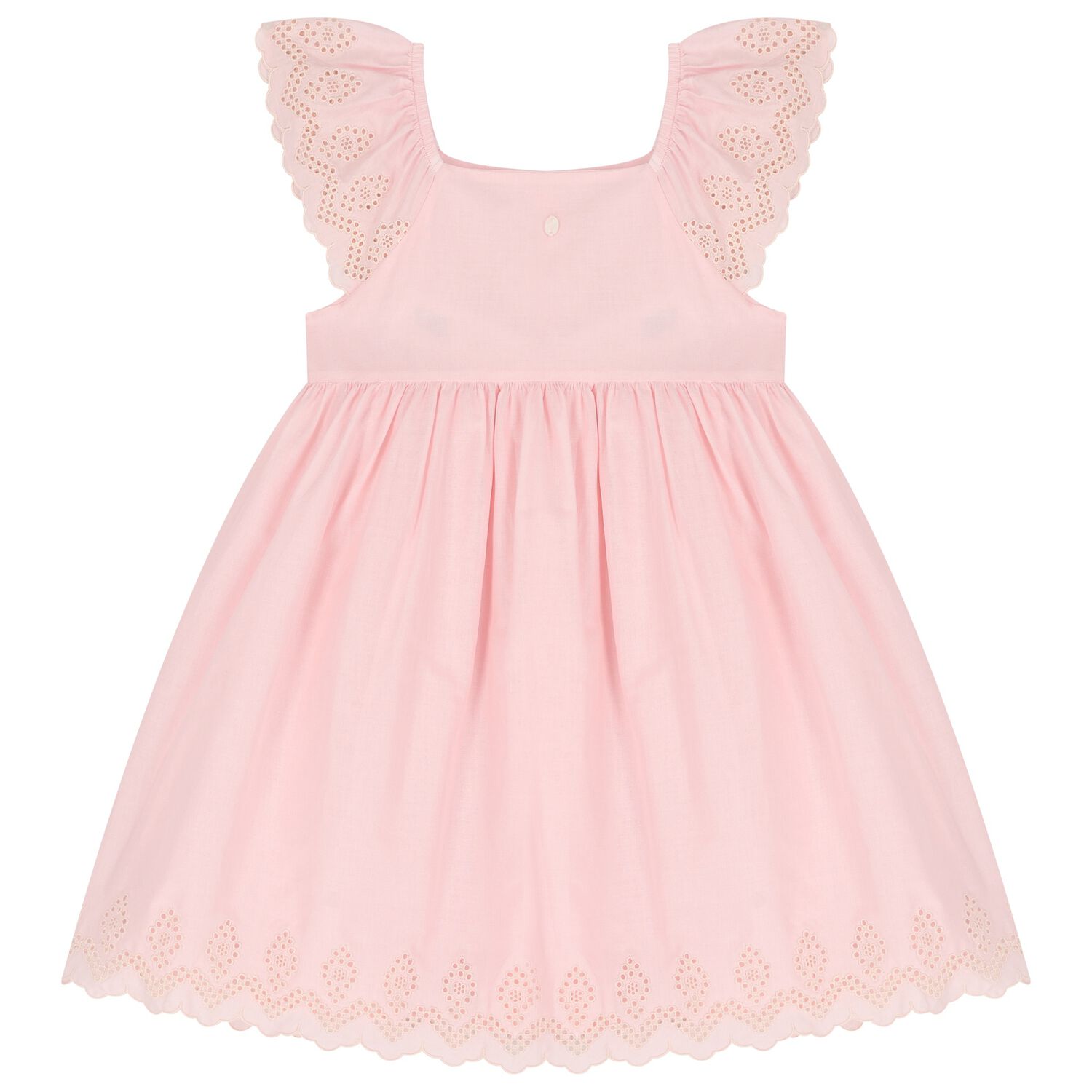 Girls Pink Embroidered Dress, 2, hi-res