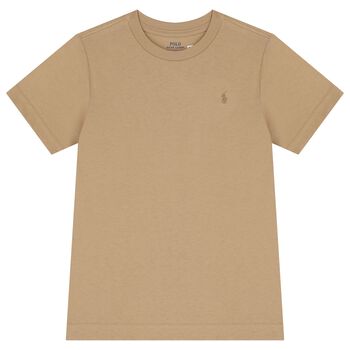 Boys Beige Logo T-Shirt