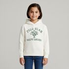 Girls Ivory Logo Polo Bear Hooded Top, 1, hi-res