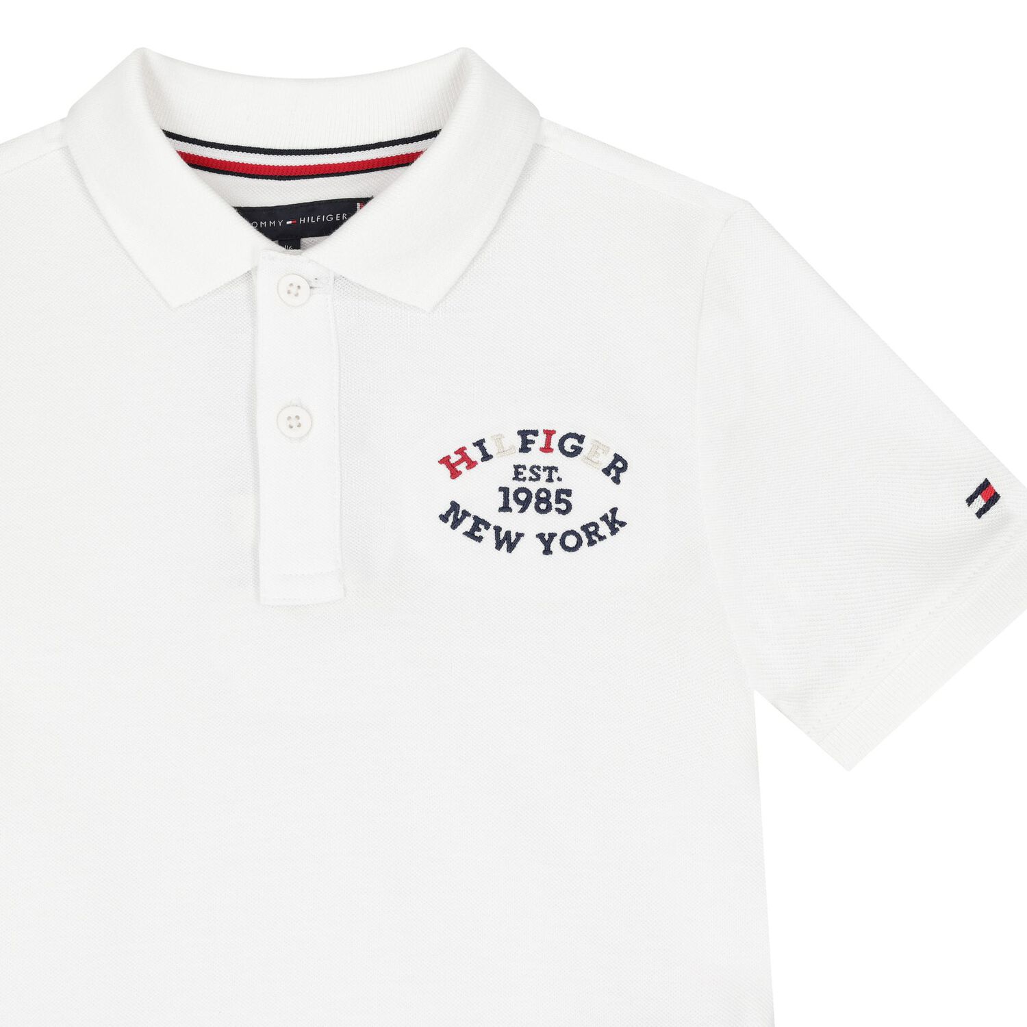 Boys White Logo Polo Shirt, 1, hi-res image number null
