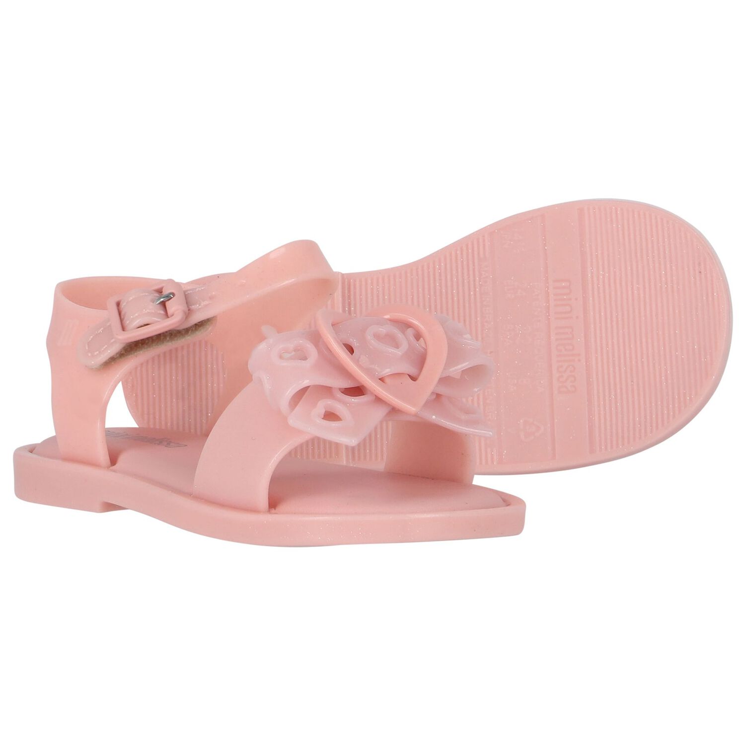 Younger Girls Pink Glitter Jelly Sandals, 1, hi-res image number null