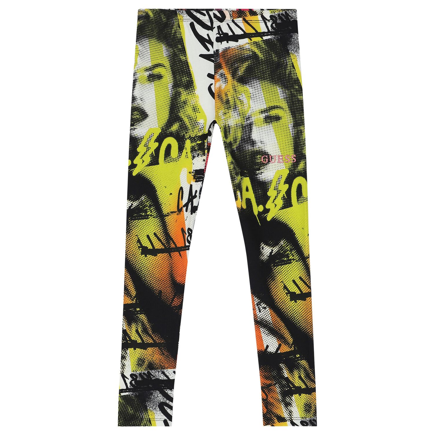 Girls Multi-Coloured Logo Leggings, 1, hi-res