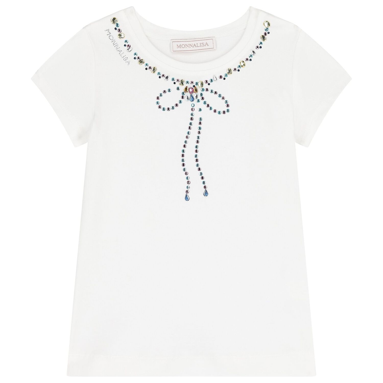 Girls Ivory, Pink & Blue Jewel Skirt Set, 1, hi-res