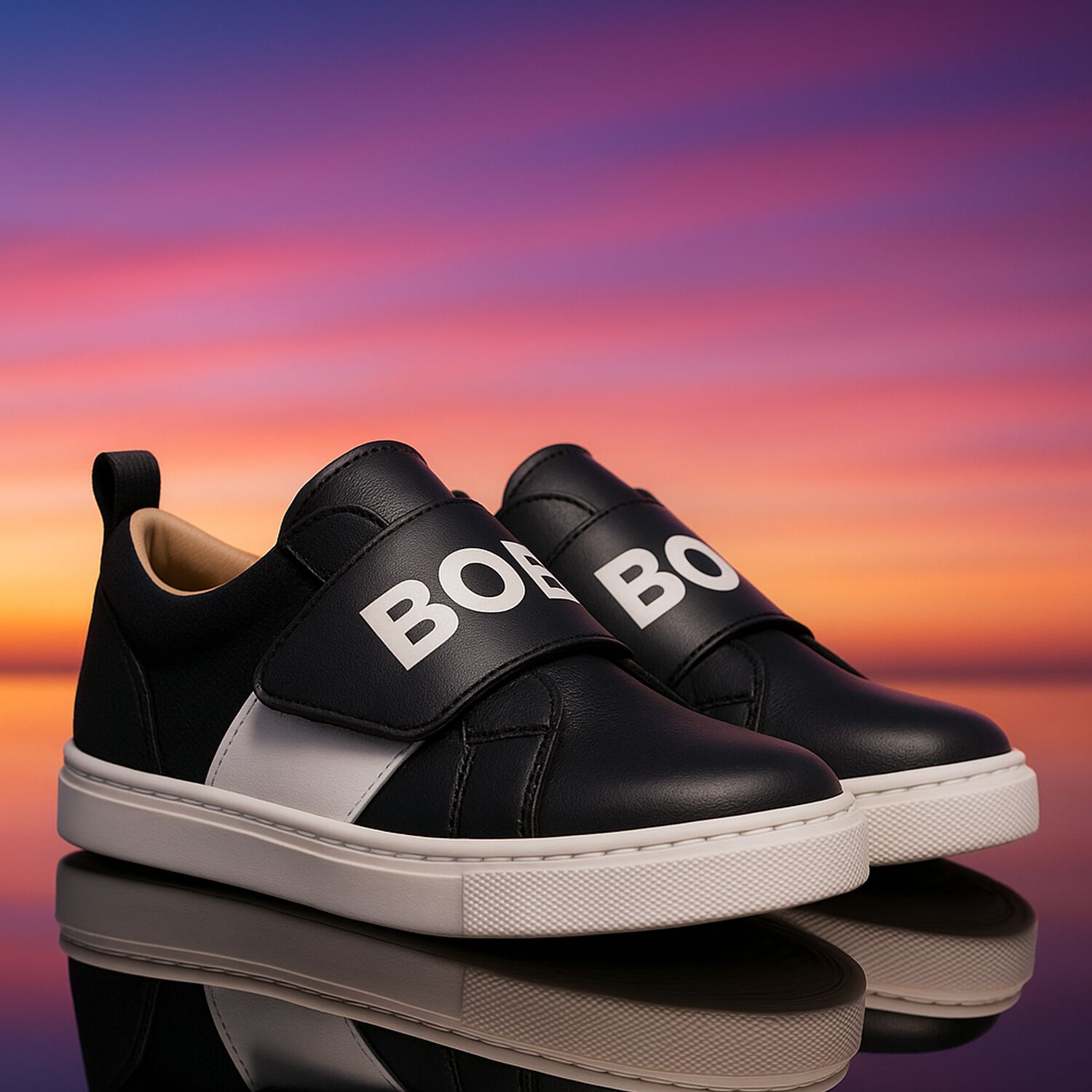 Boys Black Logo Trainers, 1, hi-res image number null