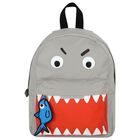 Boys Grey Shark Backpack, 1, hi-res